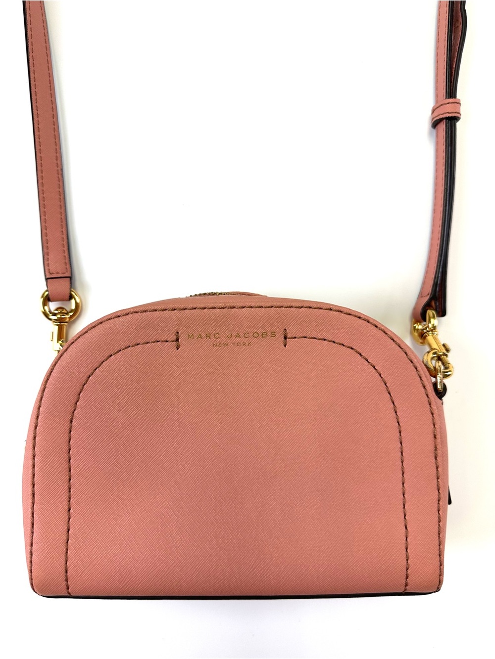 Marc Jacobs Playback Crossbody Bag blush pink saffiano leather gold hardware